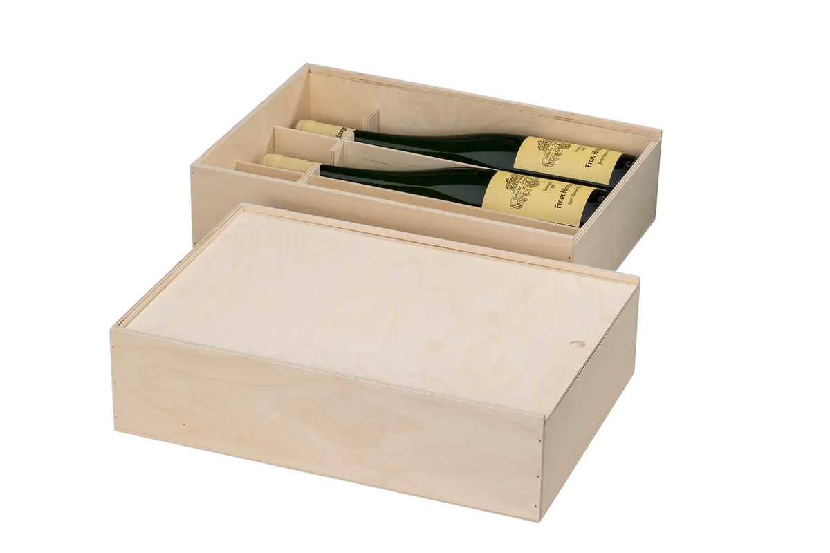 3er Weinkiste mit Schiebedeckel