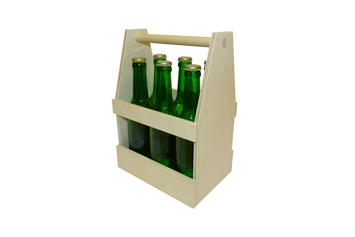 Bierträger aus Holz - 6er Variante für 0.33l Flaschen - Geschenke