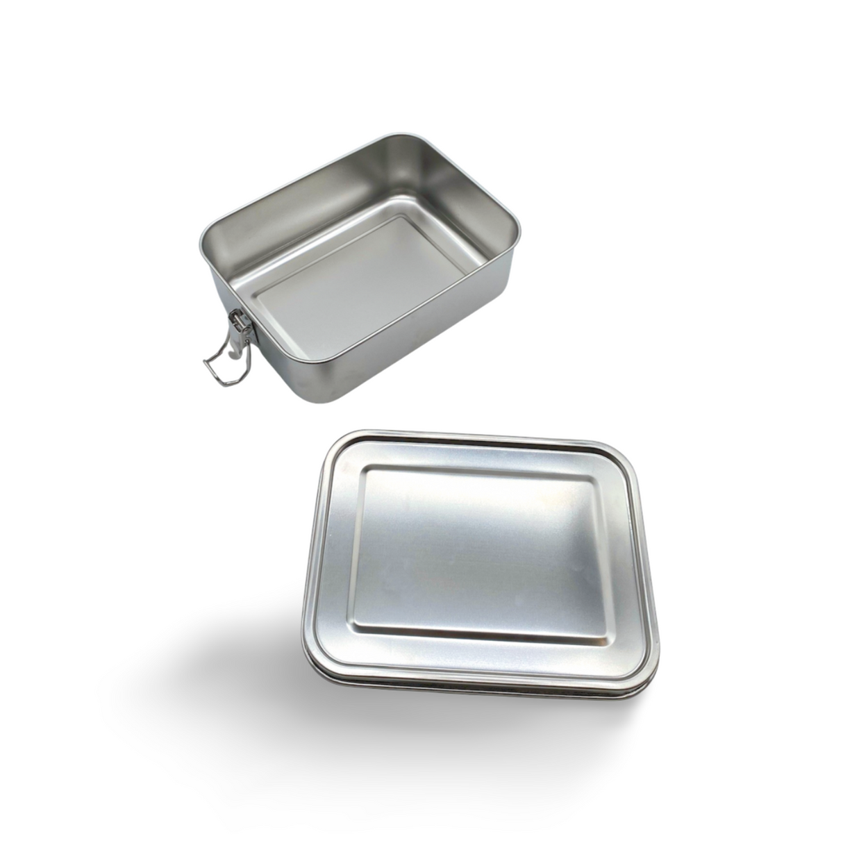Edelstahl-Bento-Set mit Deckel und Reißverschluss.