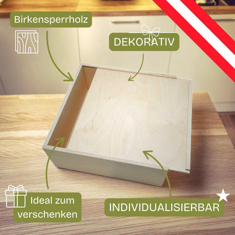 Offene Kiste aus Birkensperrholz.