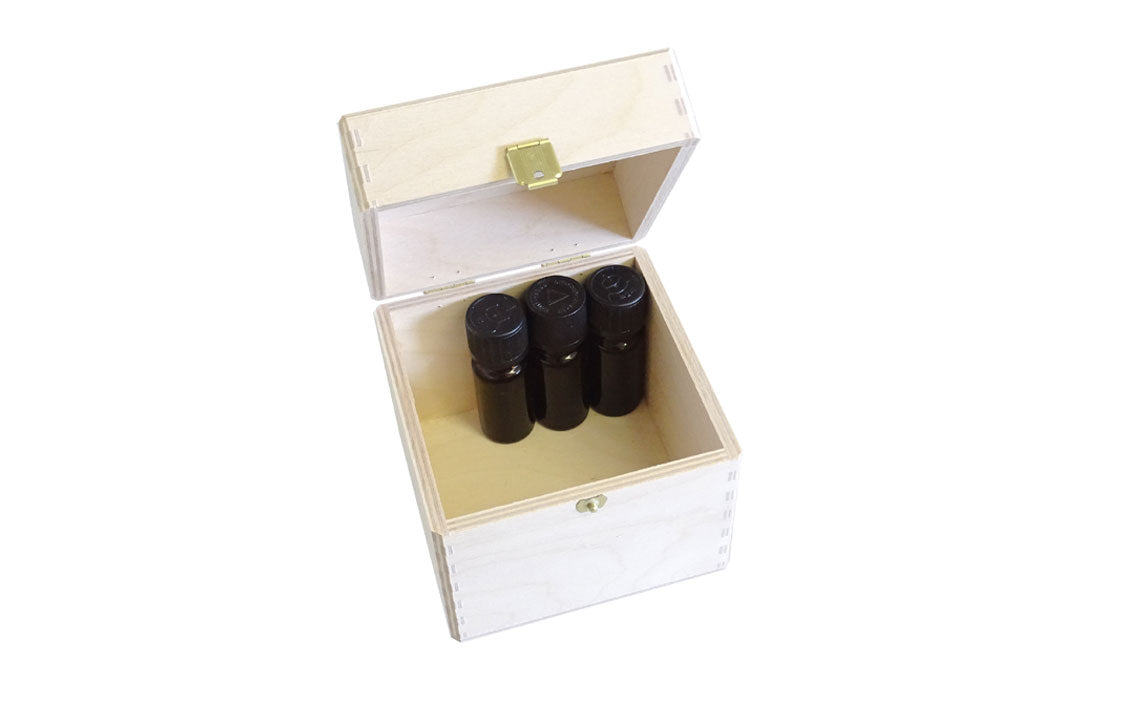 Holzkiste mit Klappdeckel - 10 x 10 x 10 cm