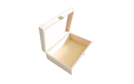 Holzkiste mit Klappdeckel - 16 x 12 x 5.5 cm