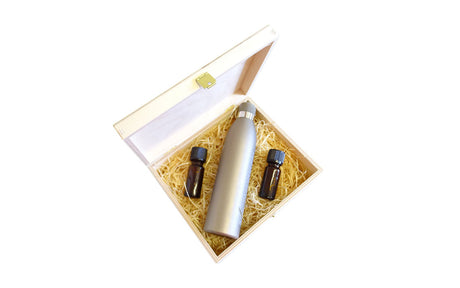 Holzkiste mit Klappdeckel - 18 x 15 x 6 cm