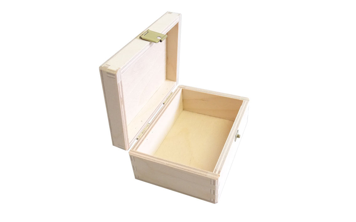 Holzkiste mit Klappdeckel - 9.5 x 6.5 x 4 cm