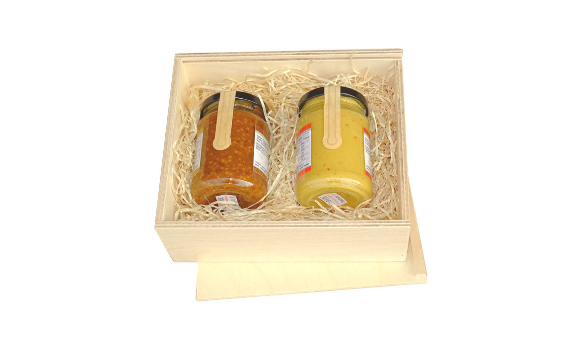 Holzkiste mit Schiebedeckel - 18 x 15 x 6 cm