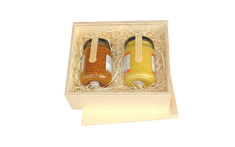 Holzkiste mit Schiebedeckel - 18 x 15 x 6 cm