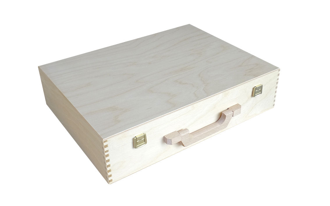 Holzkoffer lackiert 42 x 32 x 10 cm - Holzkoffer