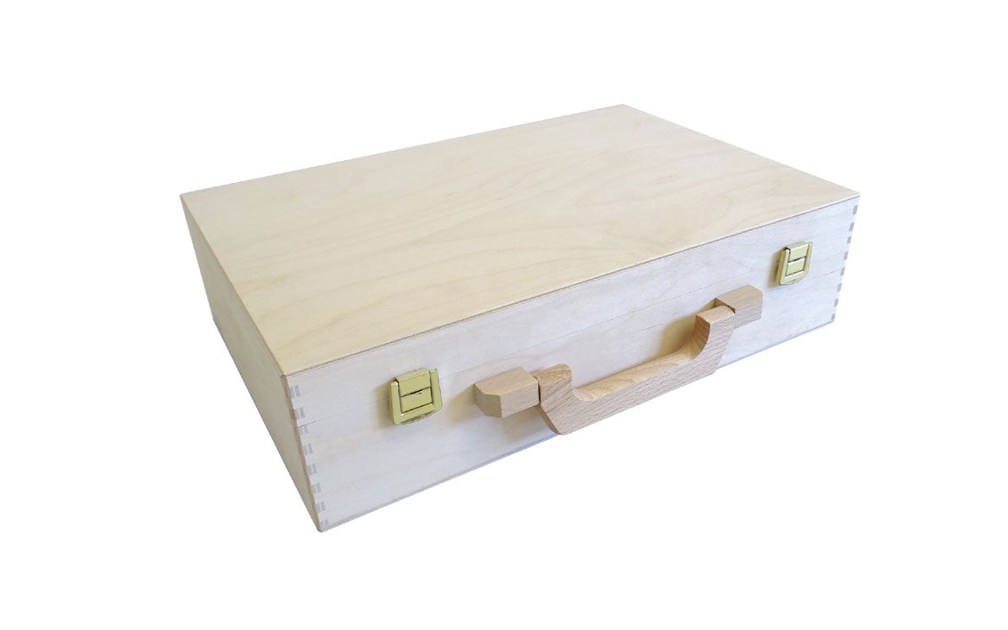 Holzkoffer natur - 36 x 24 x 9 cm - Holzkoffer