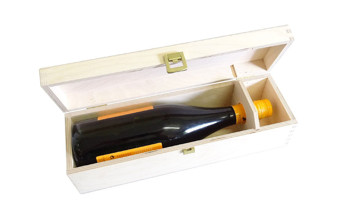 Single Weinkiste mit Klappdeckel - Standardflasche 0.75 Liter