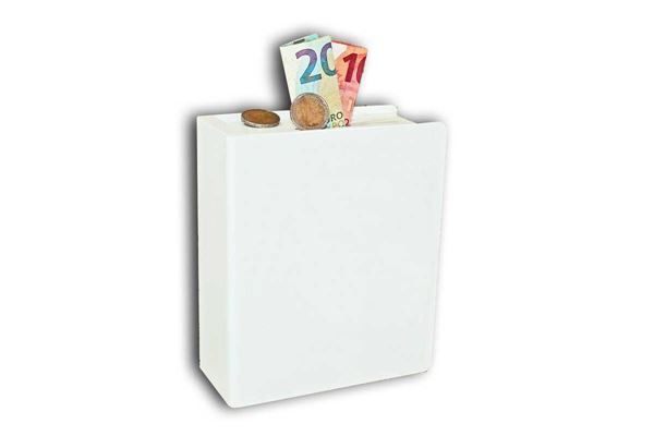 Sparbuch aus Holz - weiß lackiert - Geschenke