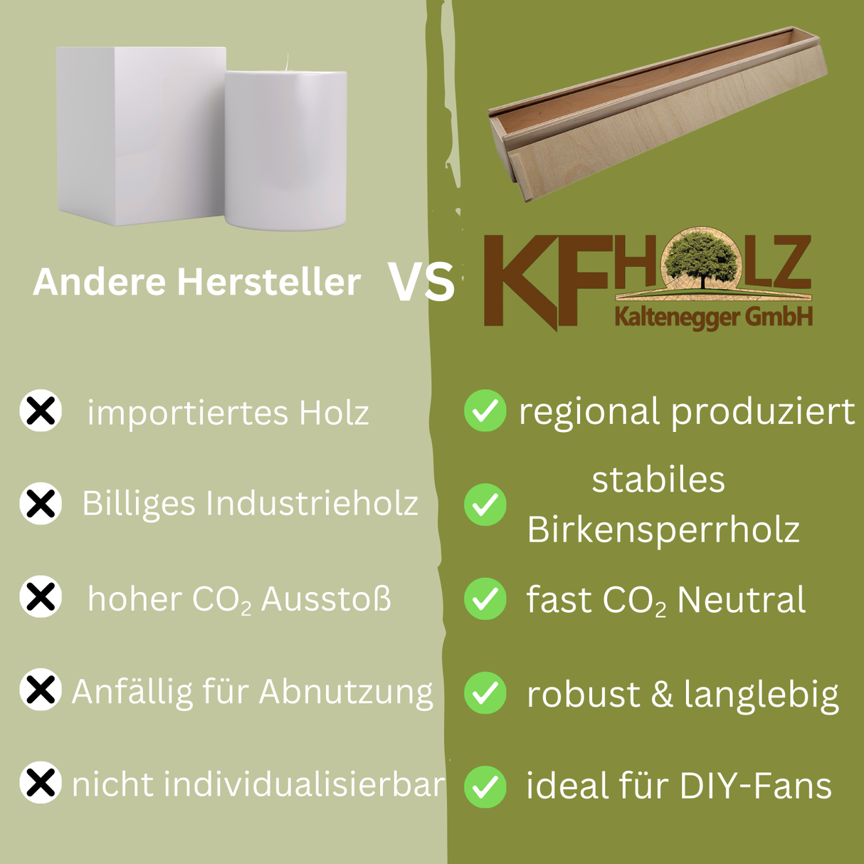 Langer rechteckiger Holztrog aus stabilem Birken-Sperrholz, gefertigt von kfholz kaltenegger gmbh