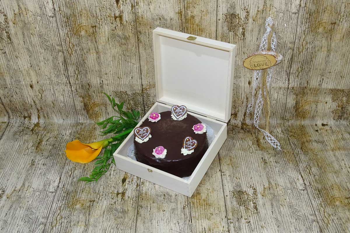 Tortenkisten mit Klappdeckel - 15.5 x 15.5 x 6 cm