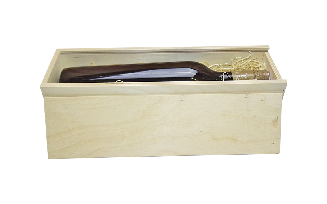 Weinkiste mit Schiebedeckel - 1 Flasche 34.1 x 8.6 x 8.6 cm