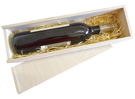 Weinkiste mit Schiebedeckel - 1 Flasche 36 x 9 x 9 cm