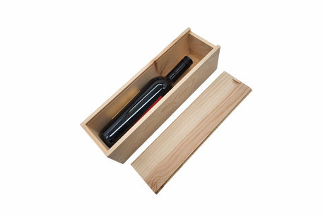 Weinkiste aus Vollholz - 1 Flasche 34 x 8.5 x 8.5 cm