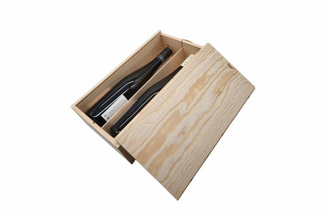 Weinkiste aus Vollholz - 2 Flaschen 34 x 17.5 x 8.5 cm