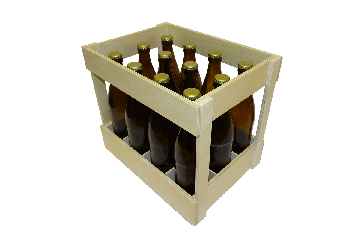12er Bierkiste aus Holz - Offen für 0.5l Flaschen - Geschenke