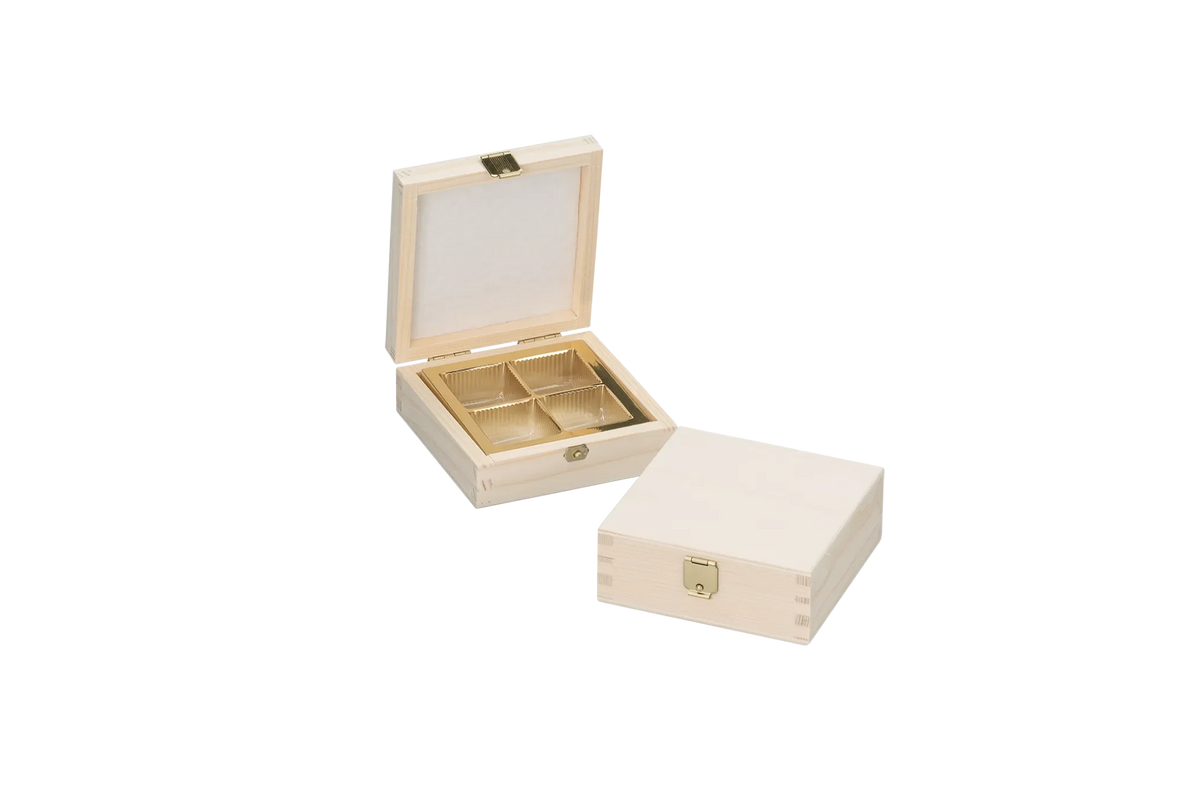 4er - Pralinenschachtel aus Holz