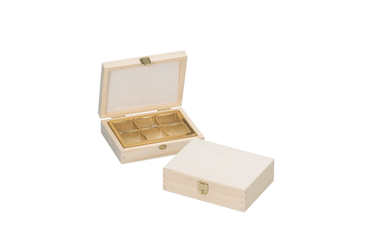 6er - Pralinenschachtel aus Holz