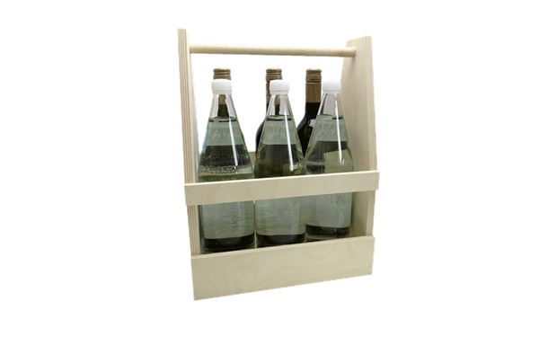 6er 1l Flaschenträger aus Holz - Flaschenträger