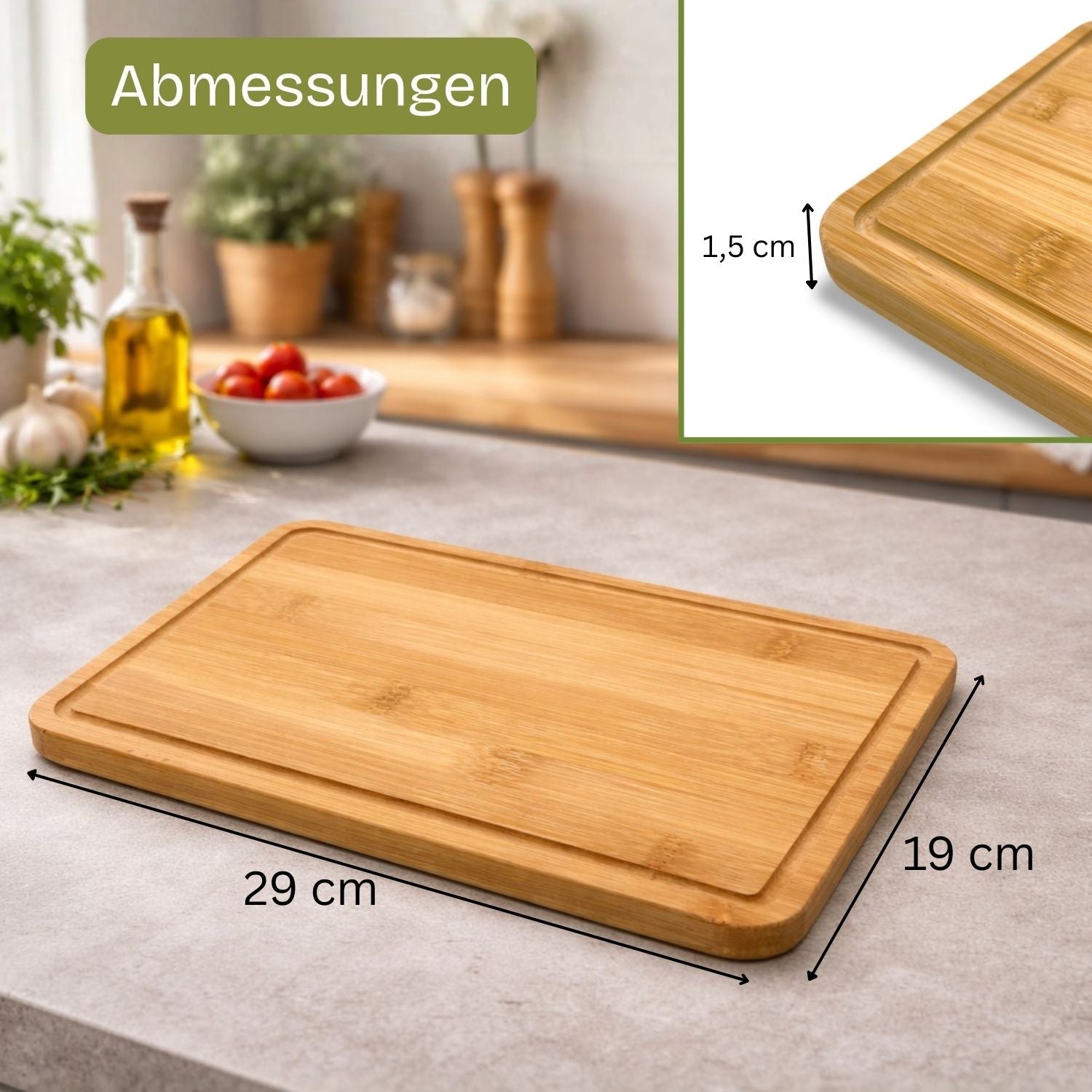 Bambus-Schneidbrett mit Saftrille - KF-Holz  KF-Holz Kaltenegger GmbH