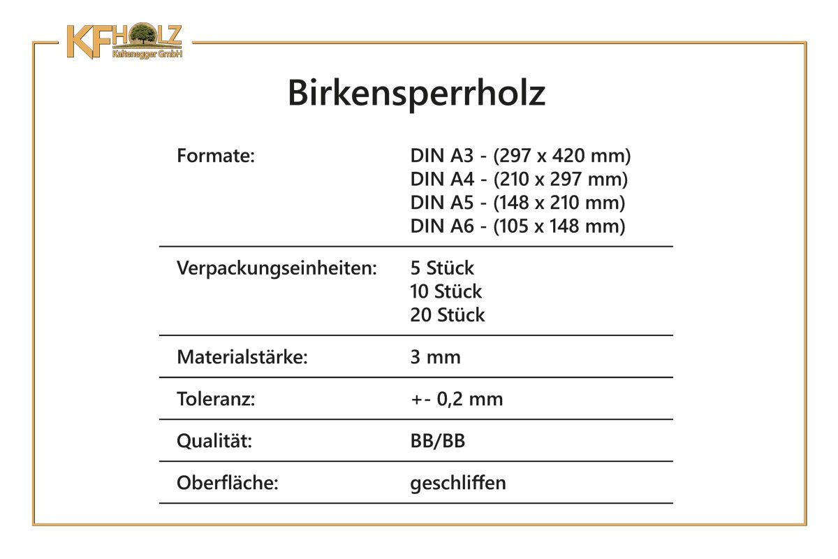 BIRKENSPERRHOLZ - Bastelmaterial
