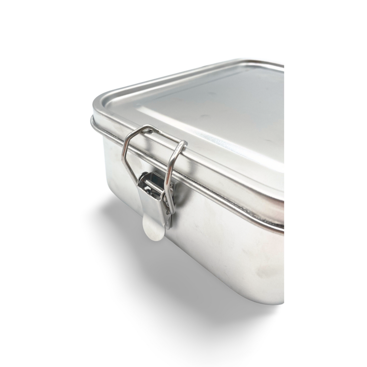 Edelstahl-Bento-Box mit Clip-Verschluss, silber