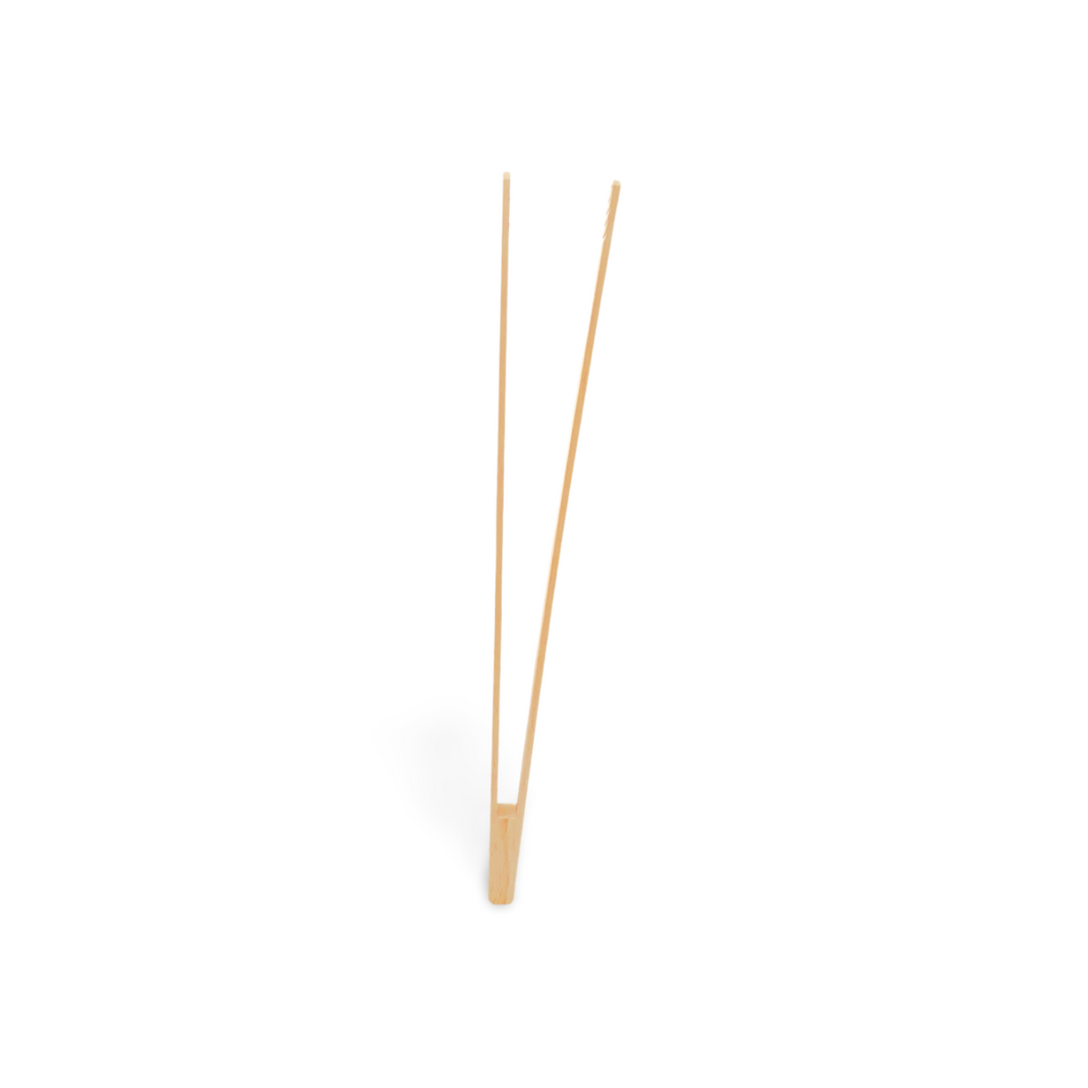 Eine Zange aus leichtem Holz mit verbundenem Fuß.