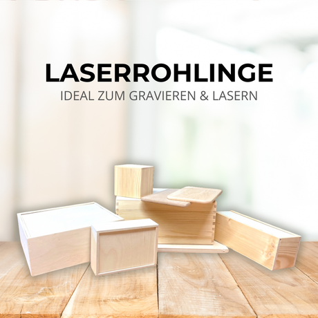 Hellelfarbene Holzschnittblöcke für Lasergravur, ideal zum Schnitzen und Laserarbeiten.