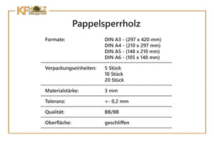 PAPPELSPERRHOLZ - Bastelmaterial