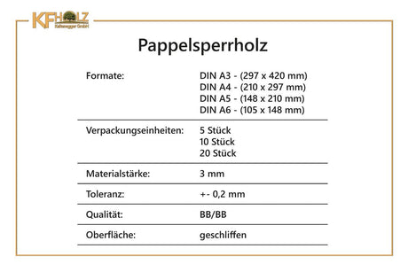 PAPPELSPERRHOLZ - Bastelmaterial