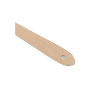 Beiger Leder-Lesezeichen mit Loch für einfache Befestigung an Büchern.