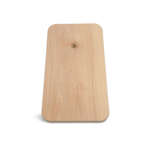 Helles Holzschneidebrett mit natürlicher Maserung und einem zentralen Astloch.