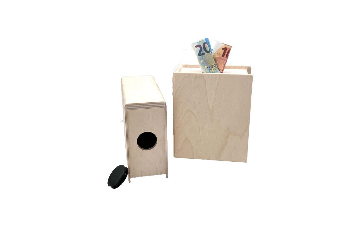 Sparbuch aus Holz - naturbelassen - Geschenke