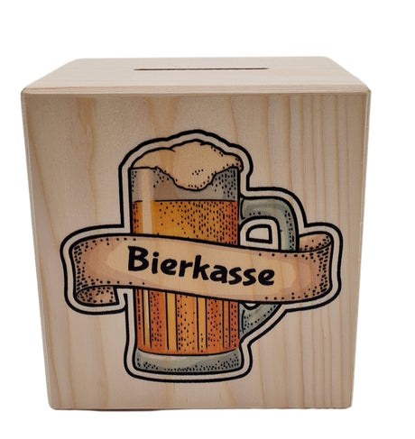 Spardose aus Holz - Bierkasse - Geschenke