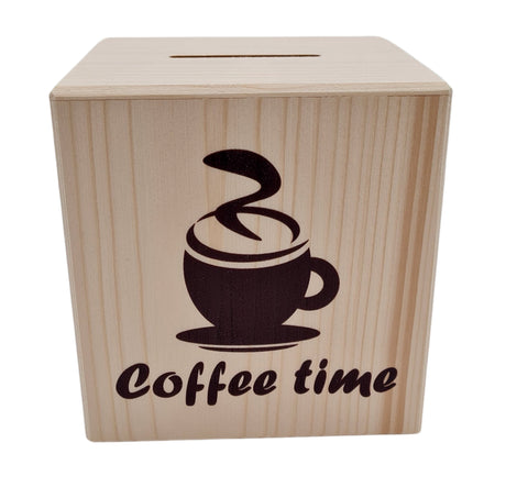 Spardose aus Holz - Coffetime - Geschenke