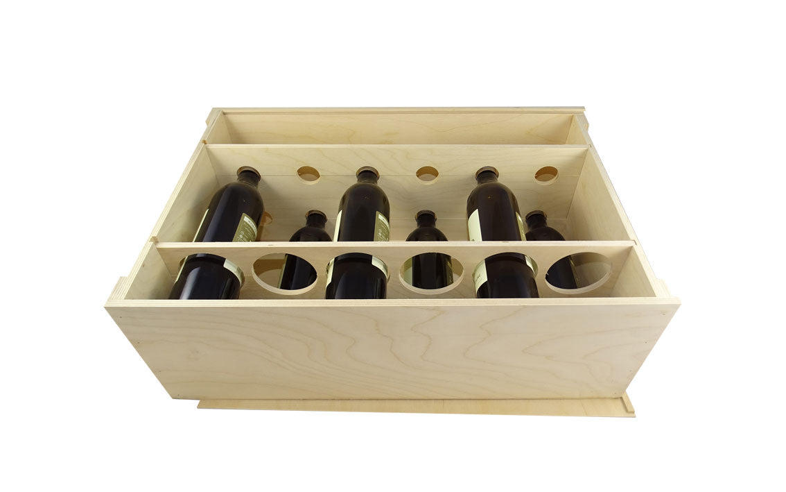Weinkiste mit Schiebedeckel - 12 Flaschen 54.5 x 36 x 19 cm