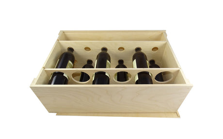 Weinkiste mit Schiebedeckel - 12 Flaschen 54.5 x 36 x 19 cm